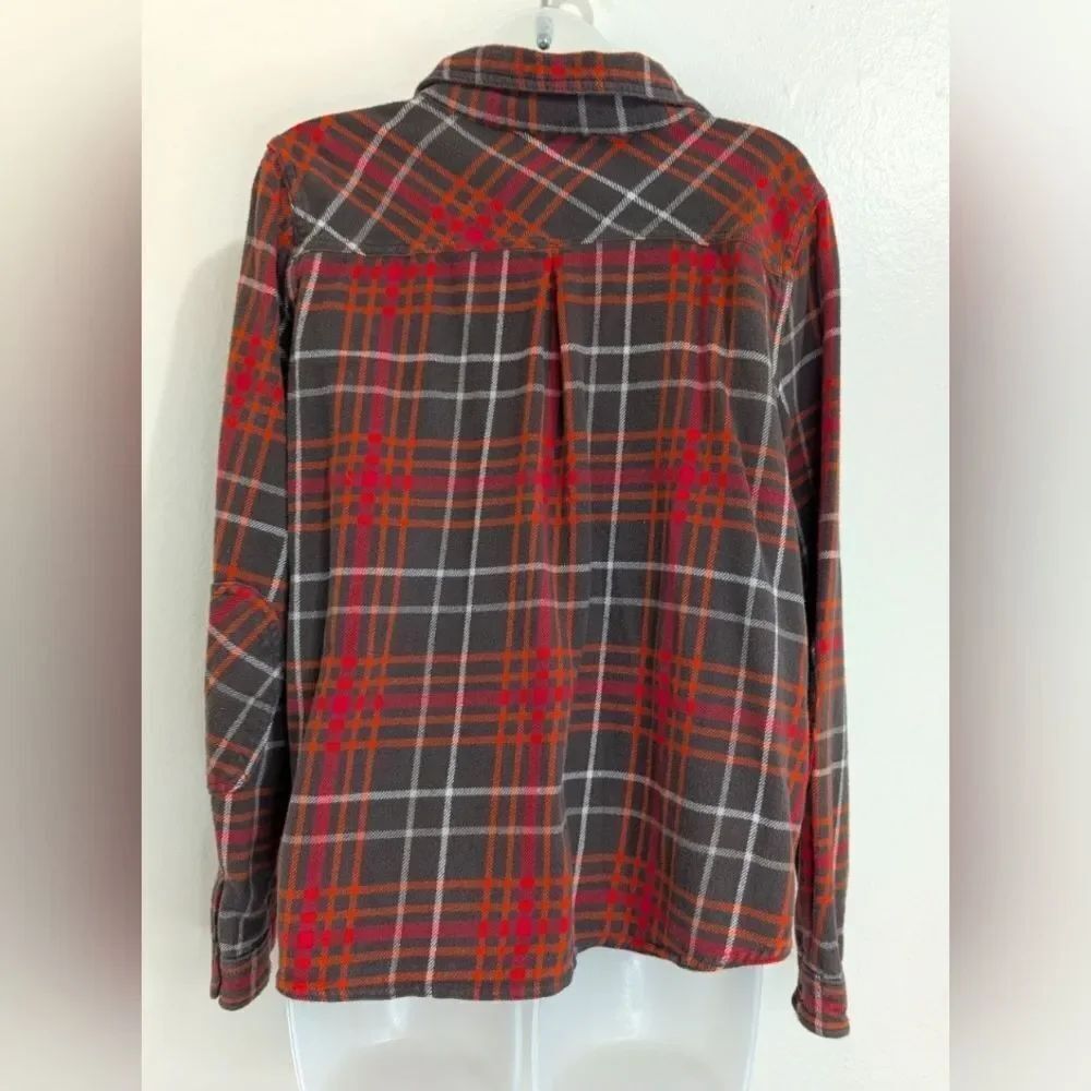 Woolrich Plaid Cabincore Outdoors Preppy Western Chore Button Down Top Shacket L - Picture 5 of 9